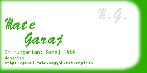 mate garaj business card